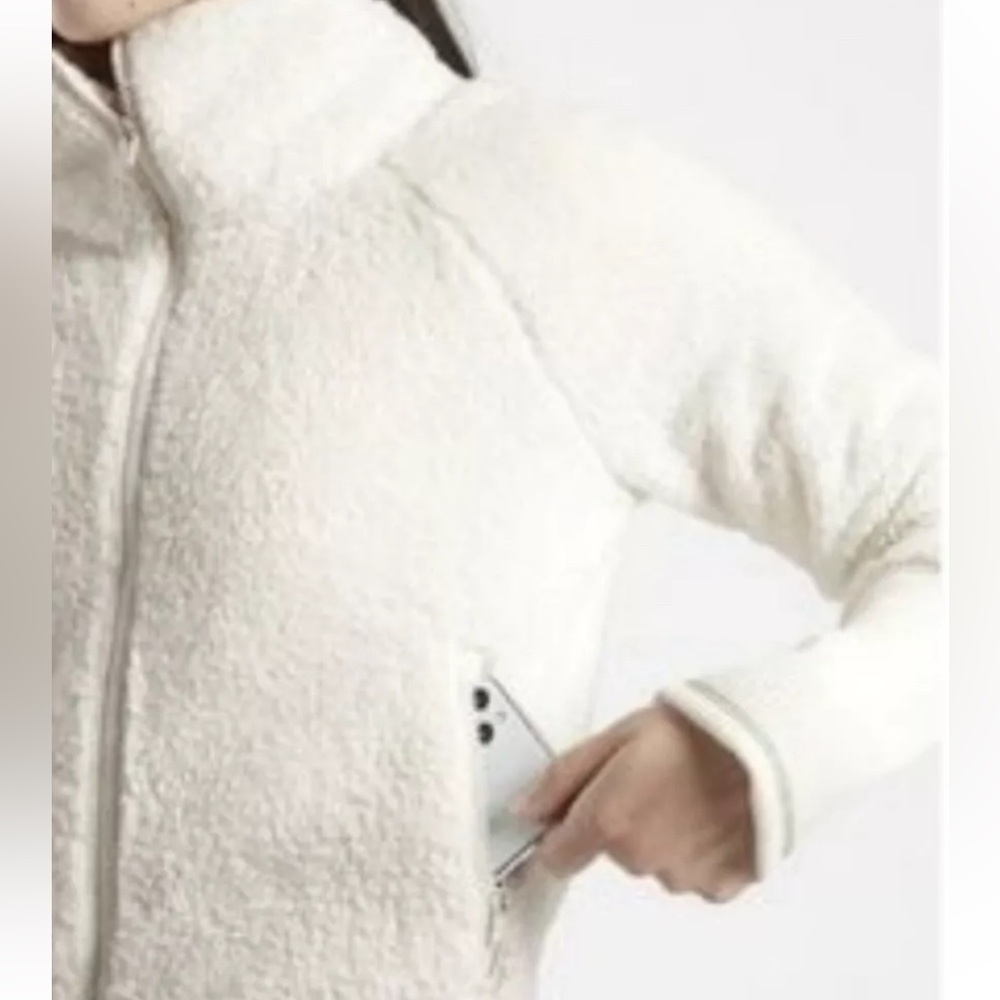 Athleta “Cloud” Sherpa Jacket W/ Full Zip, Pockets & Mock Neck - Picture 4 of 11